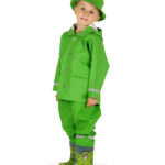 LOVRAIN Kids Waterproof Rain Jacket Green