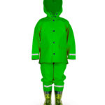 LOVRAIN Kids Waterproof Rain Jacket Green