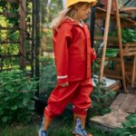 LOVRAIN Kids Waterproof Rain Jacket Red