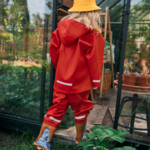 LOVRAIN Kids Waterproof Rain Jacket Red