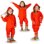 LOVRAIN Kids Waterproof Rain Jacket Red