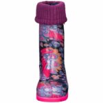 Wellies Rain Boots Warm Fleece-Lined Unisex Children Wellington Boots Peacock