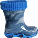 Wellies Rain Boots Warm Fleece-Lined Unisex Children Wellington Boots Jeans