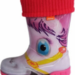 Wellies Rain Boots Warm Fleece-Lined Unisex Children Wellington Boots Pony