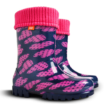Wellies Rain Boots Warm Fleece-Lined Unisex Children Wellington Boots Pink Purple