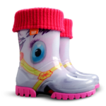 Wellies Rain Boots Warm Fleece-Lined Unisex Children Wellington Boots Pony