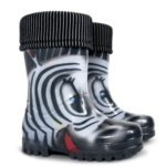 Wellies Rain Boots Warm Fleece-Lined Unisex Children Wellington Boots Zebra